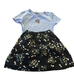 Hippie Rose skirt and top small juniors floral heart